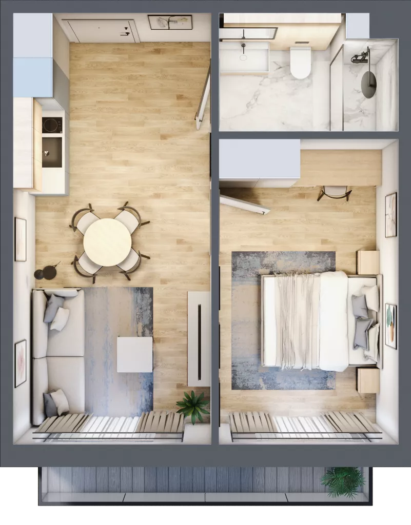 2 pokoje, apartament inwestycyjny 37,59 m², piętro 2, oferta nr B_2_8, Anchoria Holiday, Mechelinki, ul. Wielopole 36