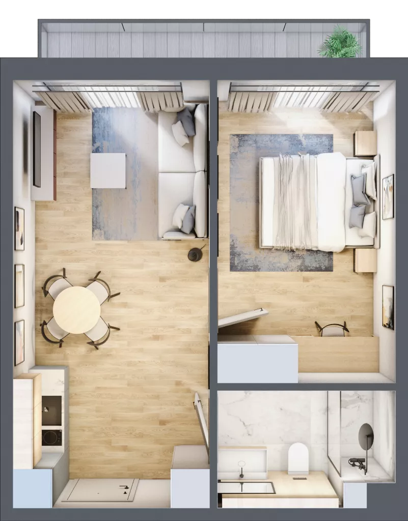 2 pokoje, apartament inwestycyjny 37,59 m², piętro 2, oferta nr B_2_9, Anchoria Holiday, Mechelinki, ul. Wielopole 36