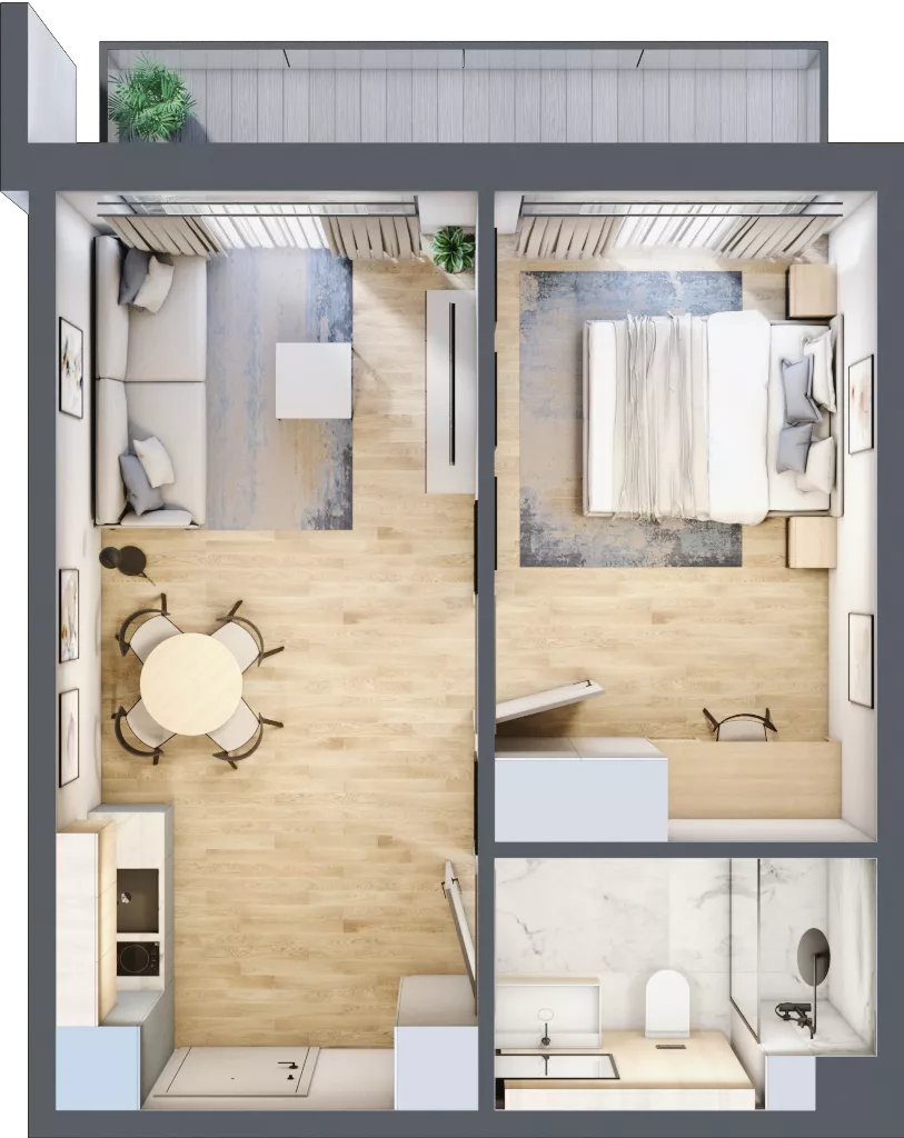 2 pokoje, apartament inwestycyjny 37,58 m², piętro 3, oferta nr B_3_13, Anchoria Holiday, Mechelinki, ul. Wielopole 36