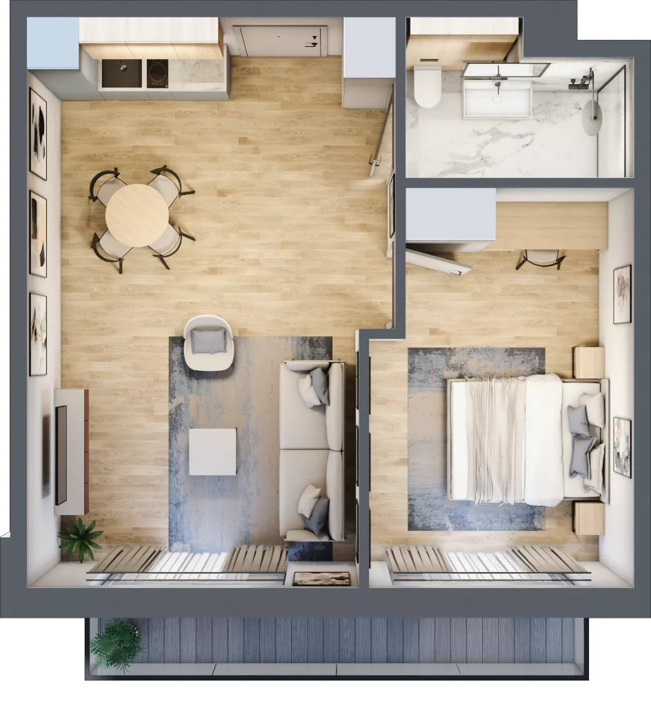 2 pokoje, apartament inwestycyjny 44,78 m², piętro 3, oferta nr B_3_4, Anchoria Holiday, Mechelinki, ul. Wielopole 36