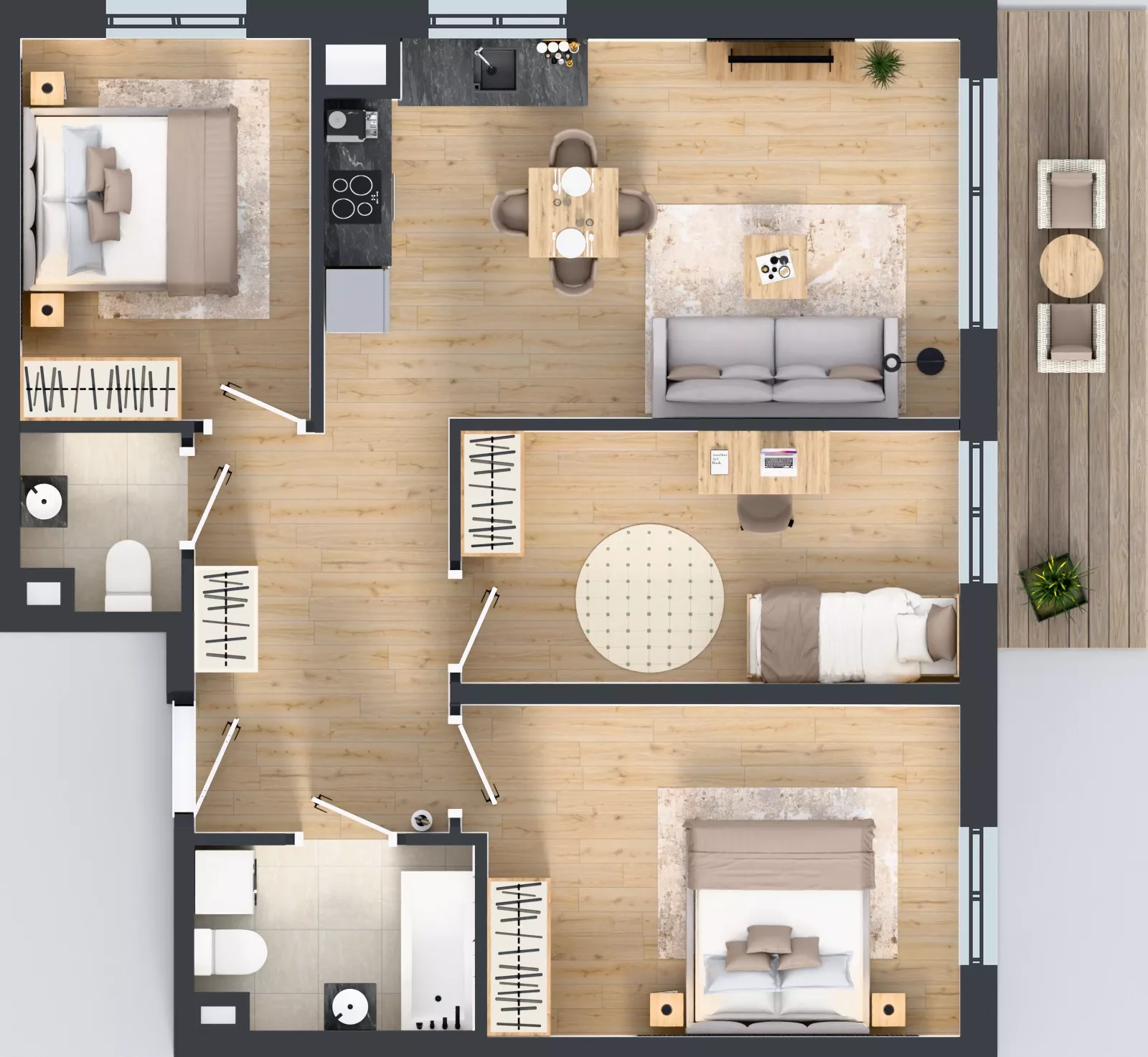 4 pokoje, mieszkanie 72,54 m², piętro 1, oferta nr A1.20.M14, Wawer GO 2.0, Warszawa, Wawer, Falenica, ul. Przylaszczkowa 17