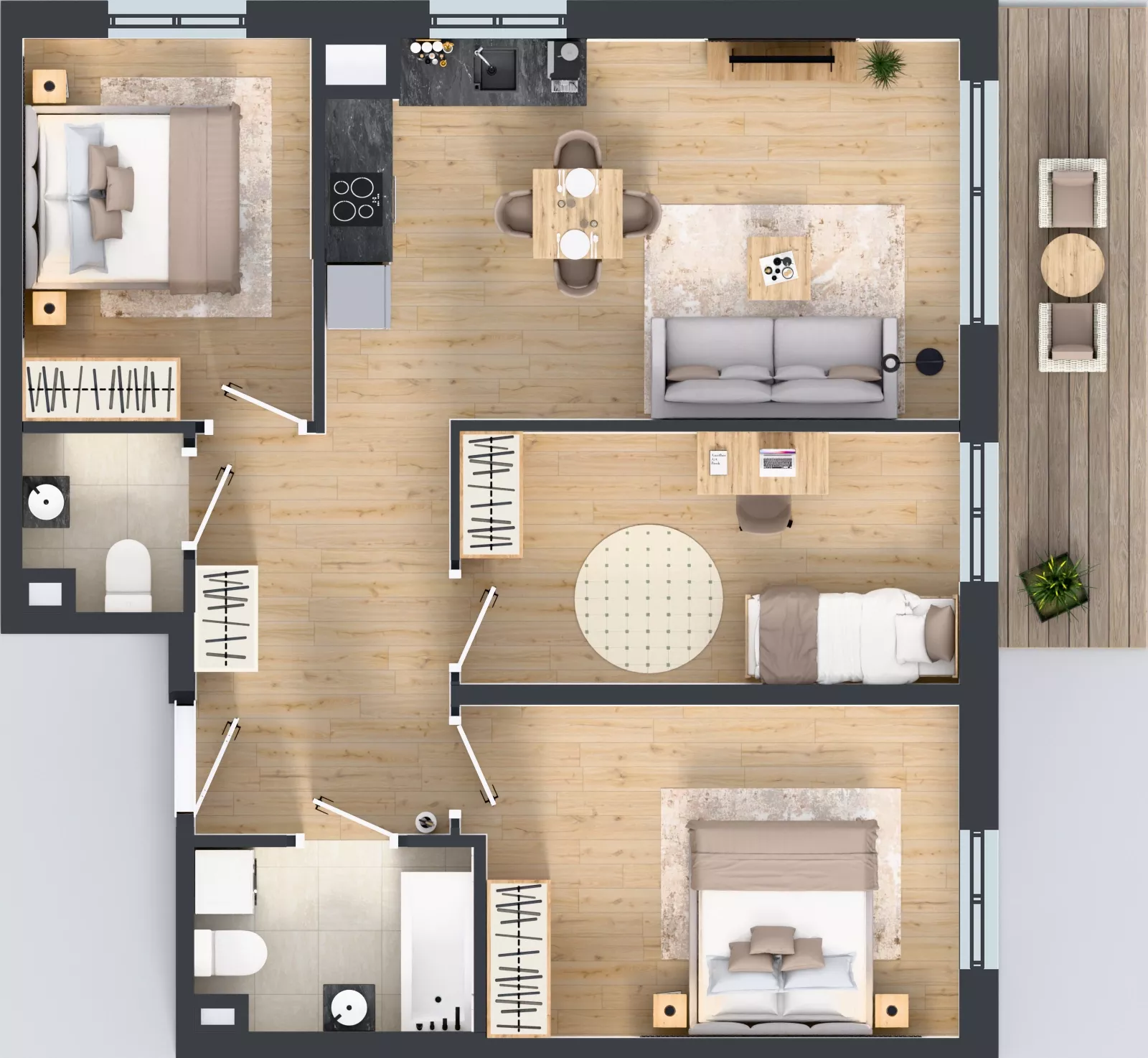 4 pokoje, mieszkanie 72,55 m², piętro 1, oferta nr A2.20.M14, Wawer GO 2.0, Warszawa, Wawer, Falenica, ul. Przylaszczkowa 17