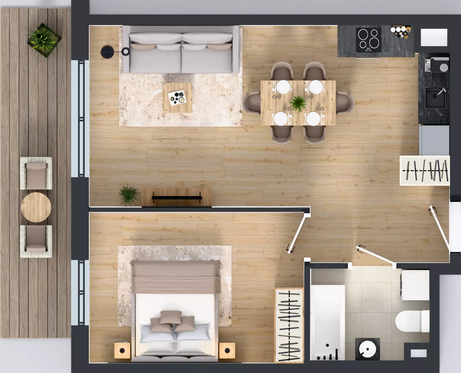 2 pokoje, mieszkanie 45,79 m², piętro 2, oferta nr A2.30.M19, Wawer GO 2.0, Warszawa, Wawer, Falenica, ul. Przylaszczkowa 17