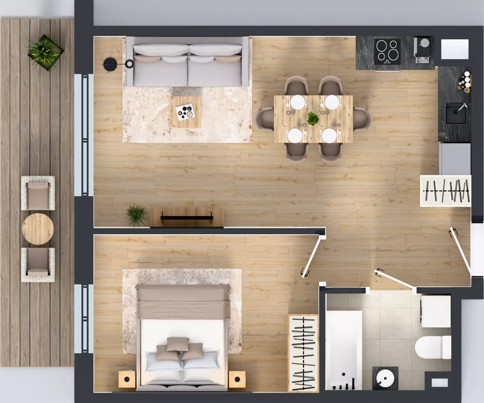 2 pokoje, mieszkanie 45,65 m², piętro 1, oferta nr A3.20.M11, Wawer GO 2.0, Warszawa, Wawer, Falenica, ul. Przylaszczkowa 17