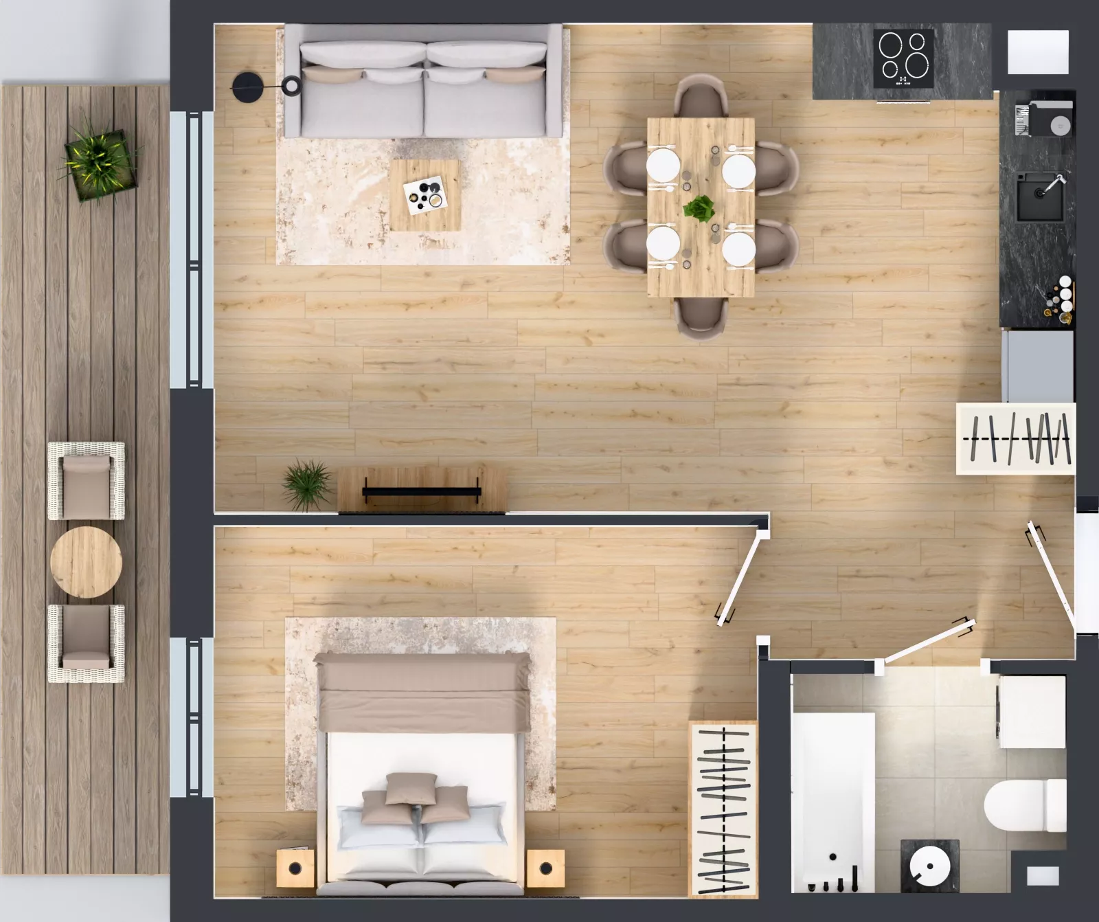 2 pokoje, mieszkanie 50,25 m², piętro 1, oferta nr A3.20.M12, Wawer GO 2.0, Warszawa, Wawer, Falenica, ul. Przylaszczkowa 17