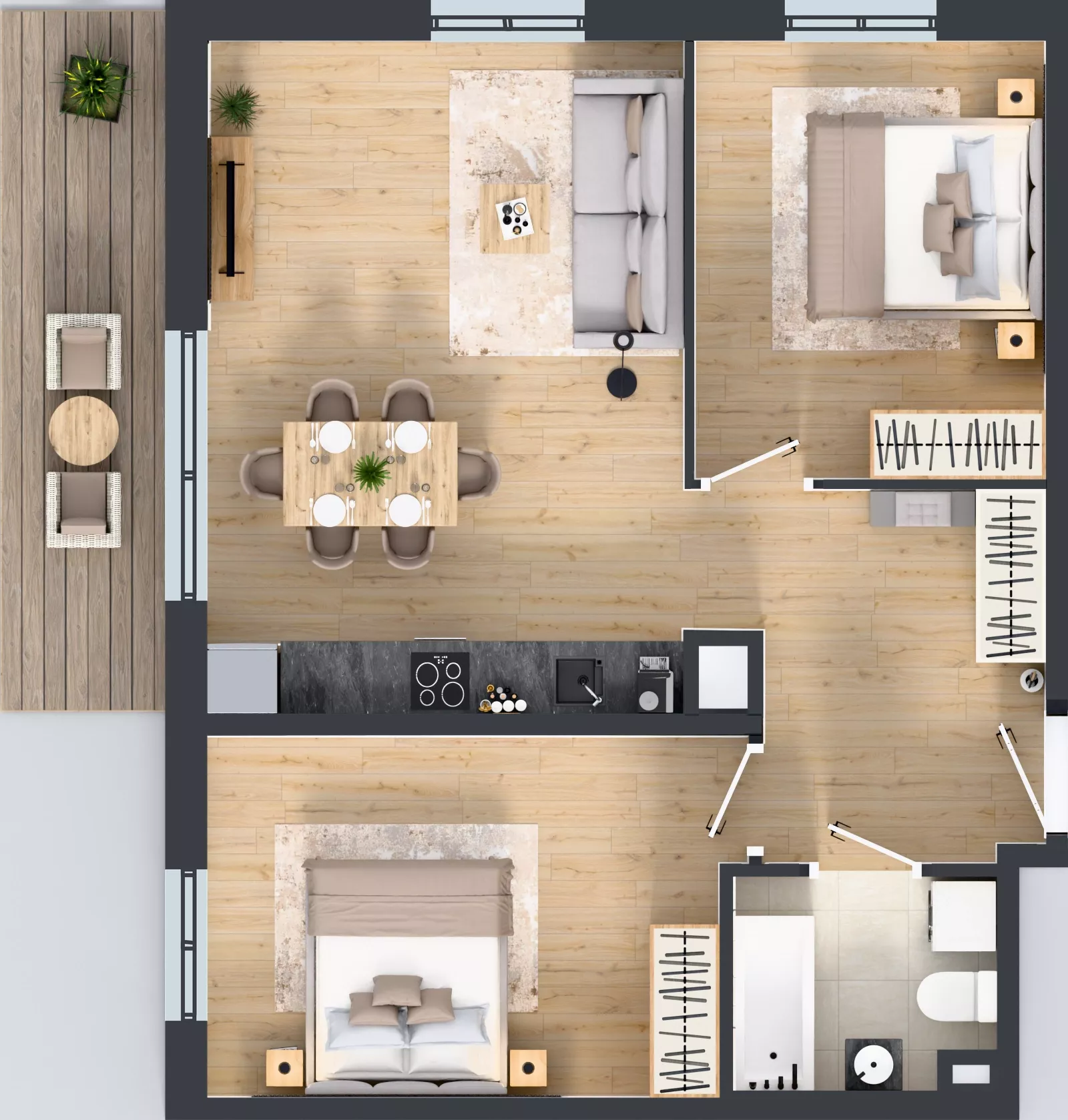 3 pokoje, mieszkanie 61,06 m², piętro 1, oferta nr A3.20.M13, Wawer GO 2.0, Warszawa, Wawer, Falenica, ul. Przylaszczkowa 17