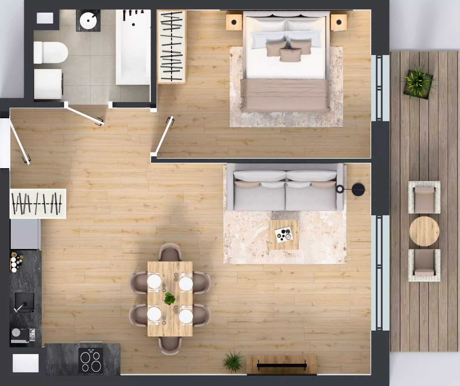 2 pokoje, mieszkanie 49,99 m², piętro 1, oferta nr D1.20.M14, Wawer GO 2.0, Warszawa, Wawer, Falenica, ul. Przylaszczkowa 17