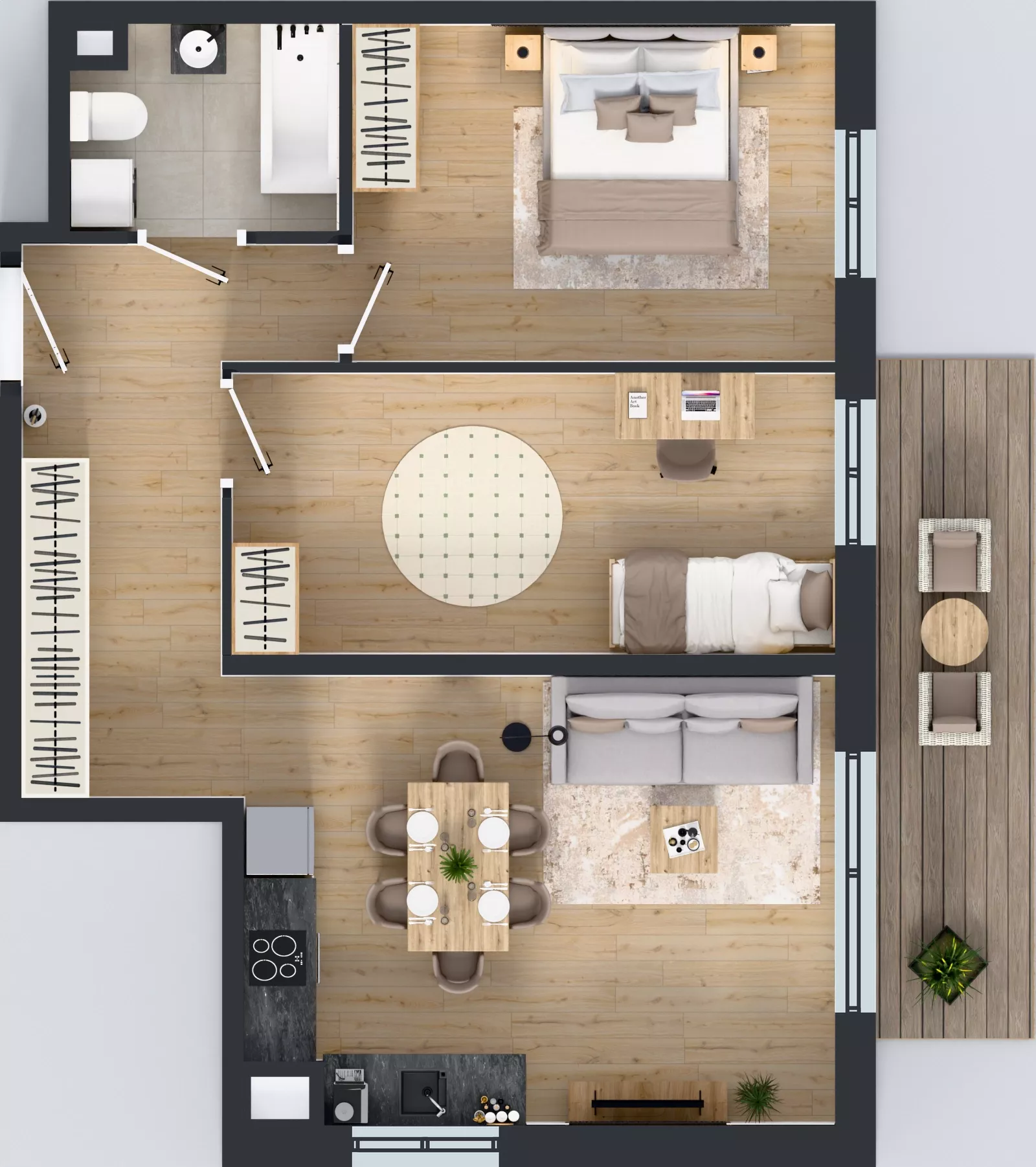 3 pokoje, mieszkanie 60,49 m², piętro 2, oferta nr D1.30.M15, Wawer GO 2.0, Warszawa, Wawer, Falenica, ul. Przylaszczkowa 17