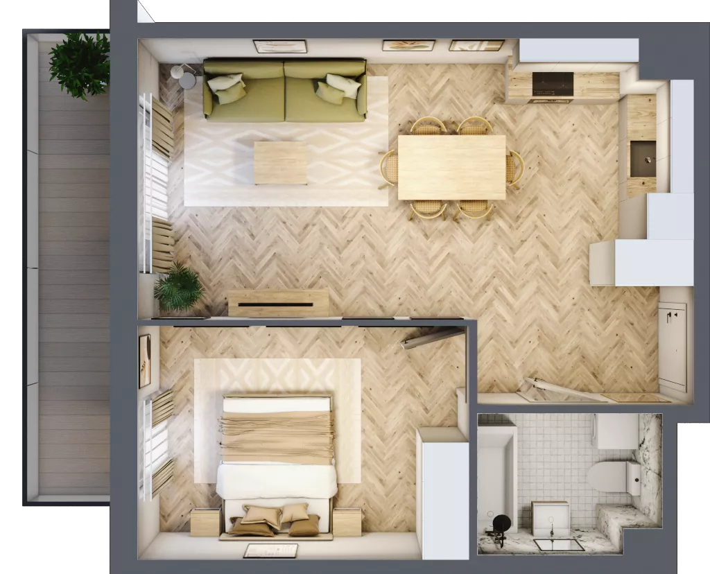 2 pokoje, mieszkanie 45,67 m², piętro 2, oferta nr A2.30.M19, Wawer GO 2.0, Warszawa, Wawer, Falenica, ul. Przylaszczkowa 17
