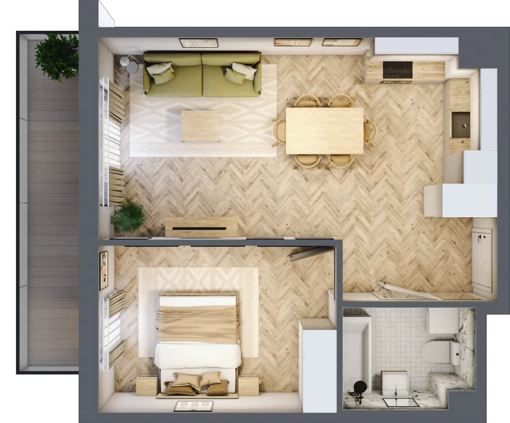 2 pokoje, mieszkanie 45,67 m², piętro 1, oferta nr A3.20.M11, Wawer GO 2.0, Warszawa, Wawer, Falenica, ul. Przylaszczkowa 17