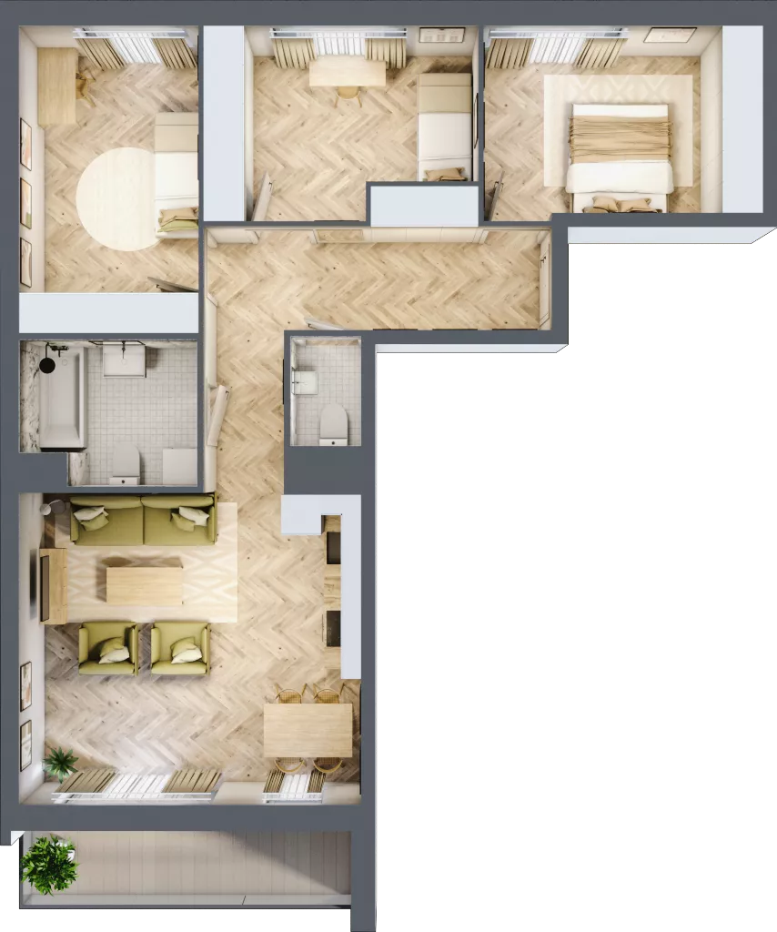 4 pokoje, mieszkanie 78,79 m², piętro 10, oferta nr 10.K2.09, Langiewicza 37, Rzeszów, Śródmieście, ul. Langiewicza 37