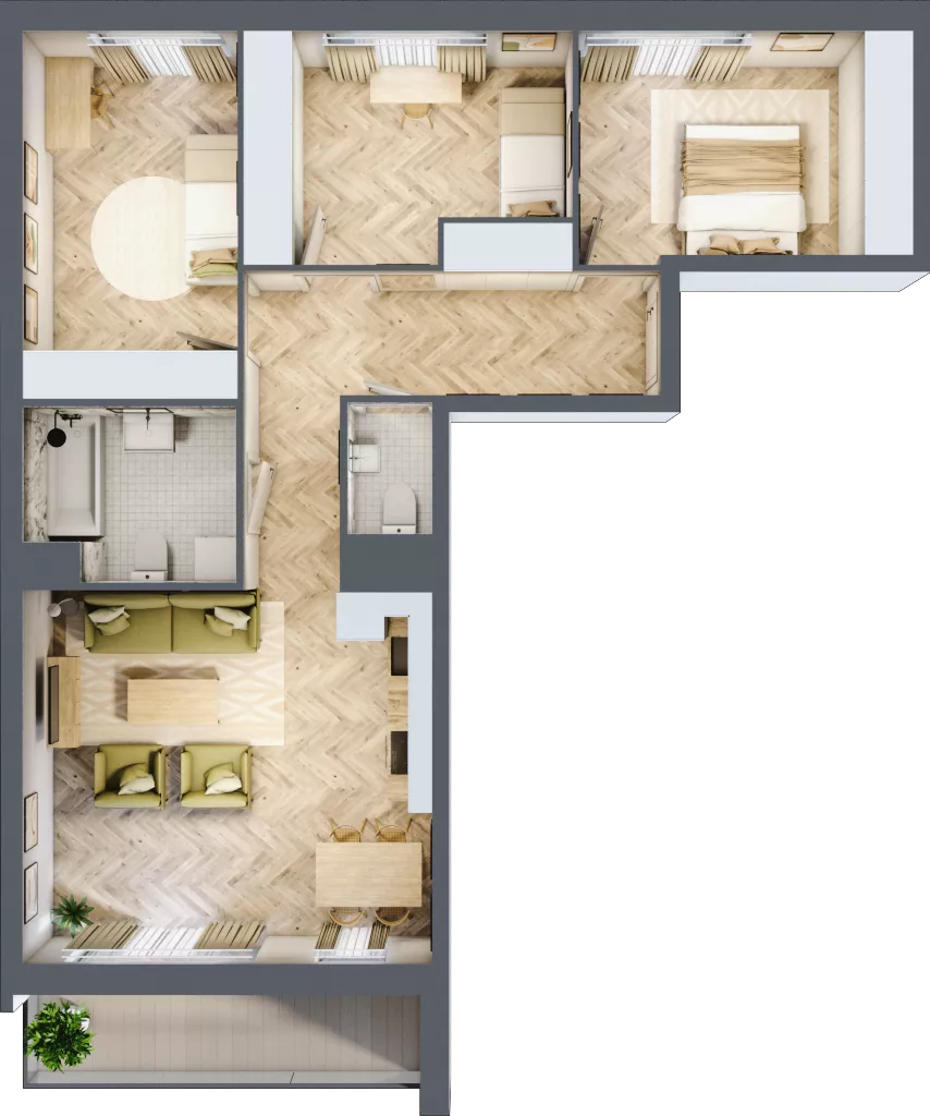 4 pokoje, mieszkanie 78,84 m², piętro 9, oferta nr 09.K2.10, Langiewicza 37, Rzeszów, Śródmieście, ul. Langiewicza 37