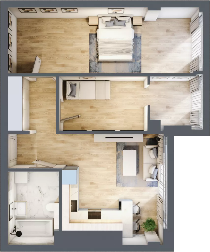 3 pokoje, mieszkanie 69,94 m², piętro 15, oferta nr N97, Olszynki Park, Rzeszów, Śródmieście, ul. Szopena
