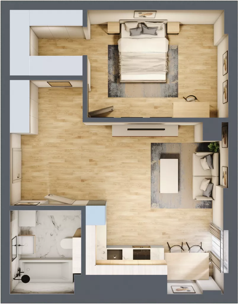 2 pokoje, apartament 54,31 m², piętro 17, oferta nr N107B, Olszynki Park, Rzeszów, Śródmieście, ul. Szopena
