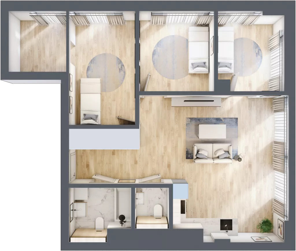 4 pokoje, apartament 78,67 m², piętro 23, oferta nr W135, Olszynki Park, Rzeszów, Śródmieście, ul. Szopena