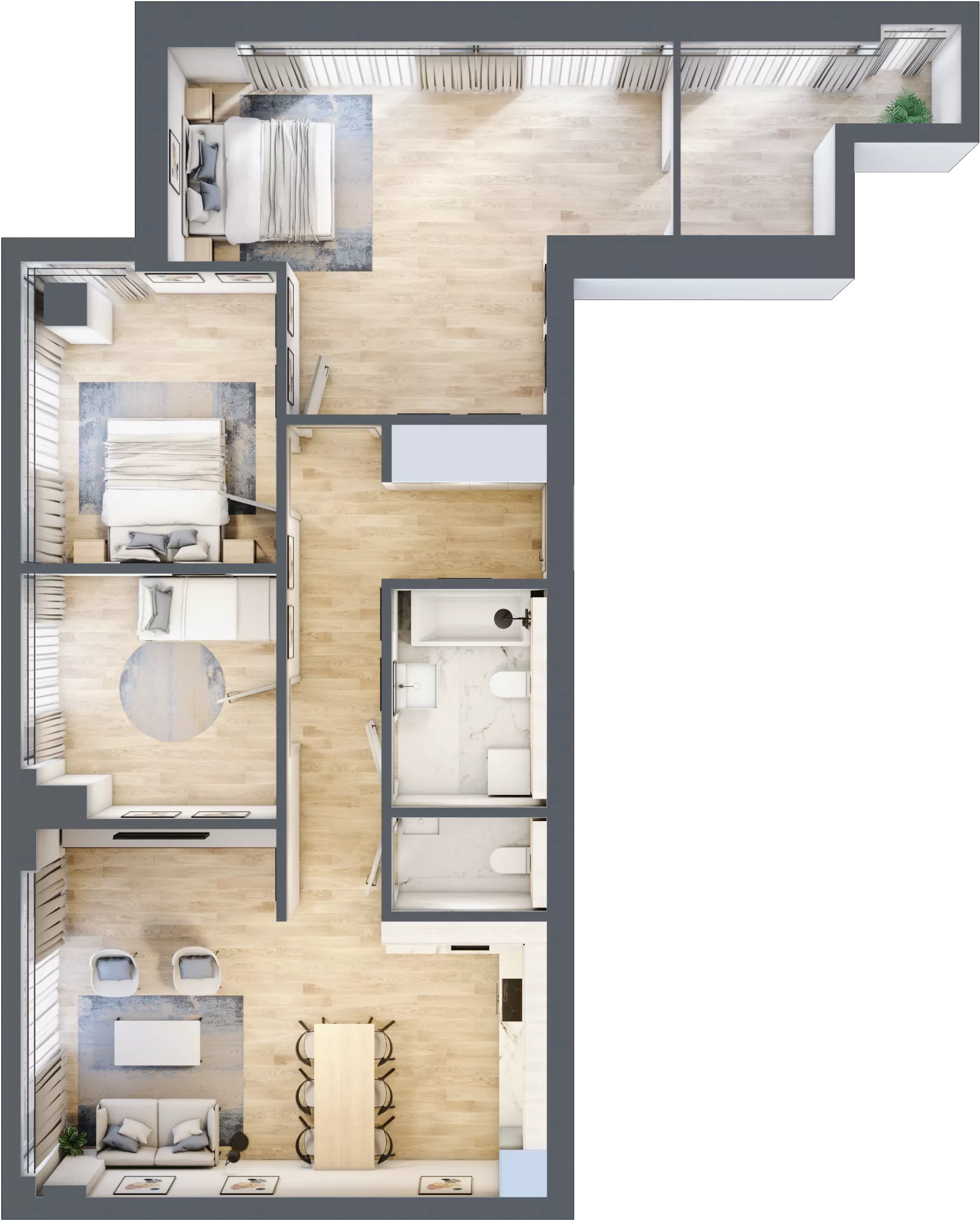 4 pokoje, apartament 100,63 m², piętro 30, oferta nr W173, Olszynki Park, Rzeszów, Śródmieście, ul. Szopena
