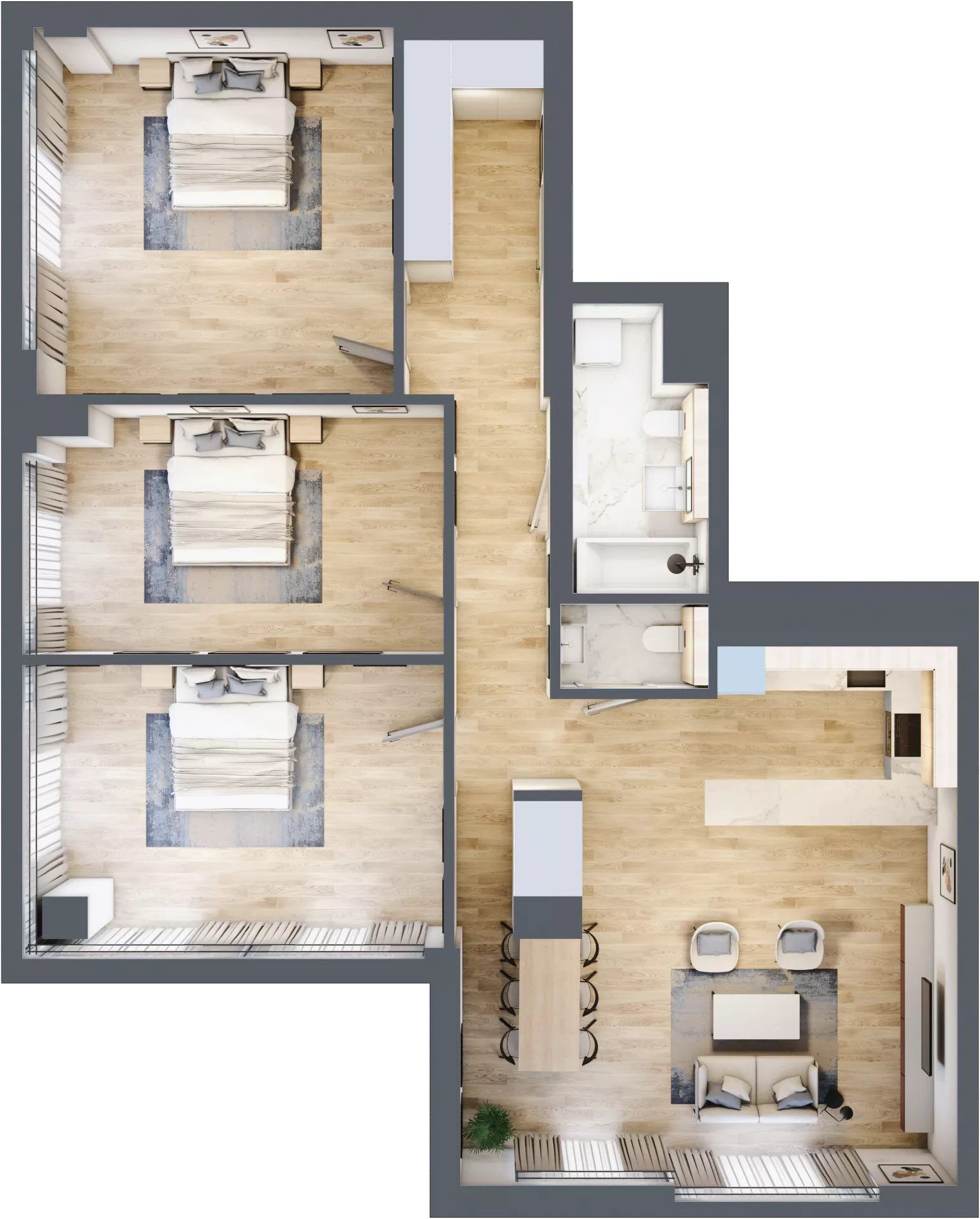 4 pokoje, apartament 120,49 m², piętro 31, oferta nr W176, Olszynki Park, Rzeszów, Śródmieście, ul. Szopena