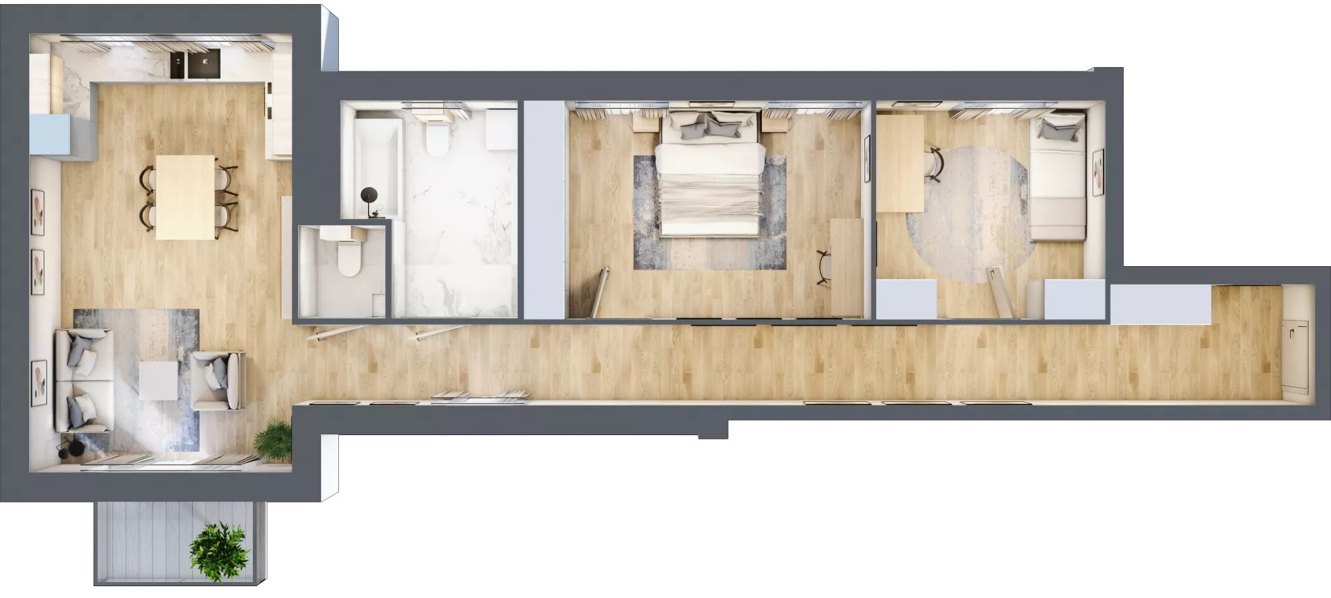 3 pokoje, mieszkanie 82,84 m², piętro 2, oferta nr 2_30, Rezydencja Góra Kalwaria Budynek C, Góra Kalwaria, Moczydłów, ul. Długa