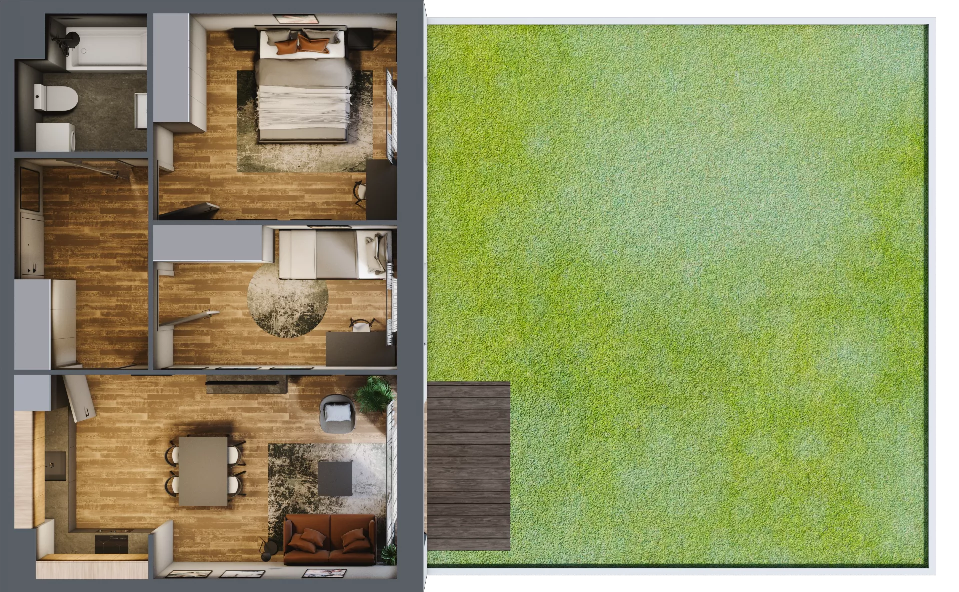 3 pokoje, mieszkanie 57,20 m², parter, oferta nr 0/3, Rezydencja Góra Kalwaria Budynek D, Góra Kalwaria, Moczydłów, ul. Długa