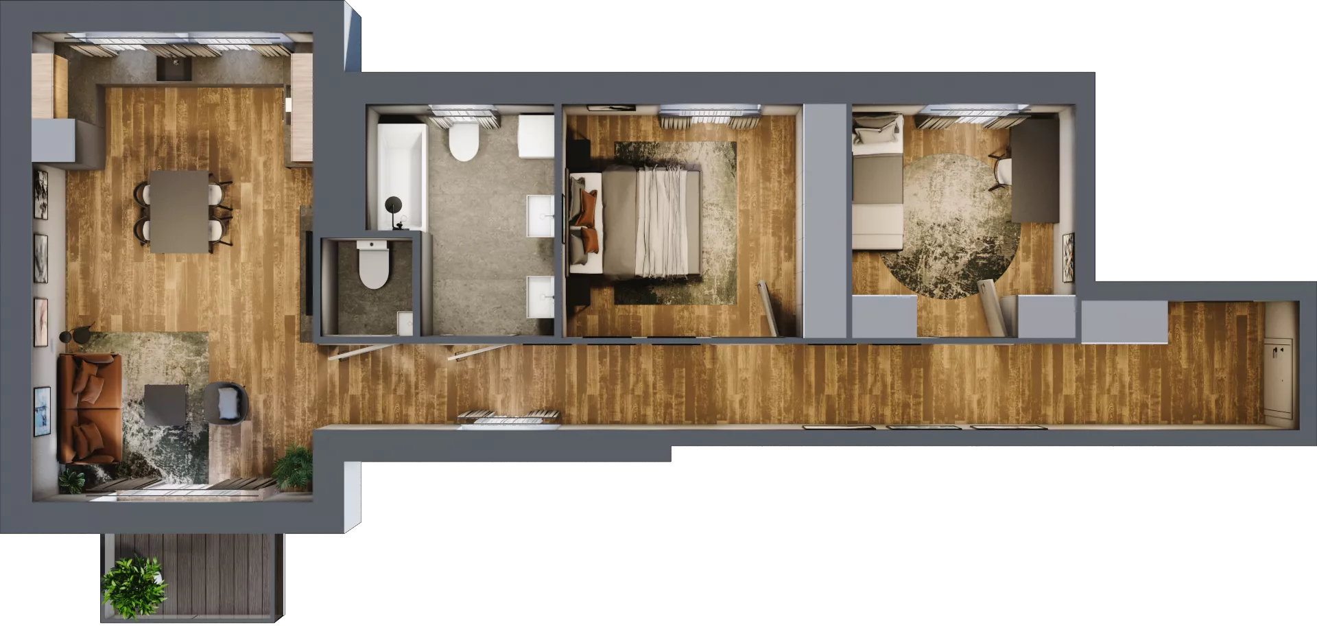 3 pokoje, mieszkanie 76,12 m², piętro 1, oferta nr 1/20, Rezydencja Góra Kalwaria Budynek D, Góra Kalwaria, Moczydłów, ul. Długa