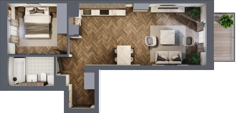 2 pokoje, mieszkanie 48,94 m², parter, oferta nr 1-13, Sokola, Olsztyn, Gutkowo, ul. Sokola