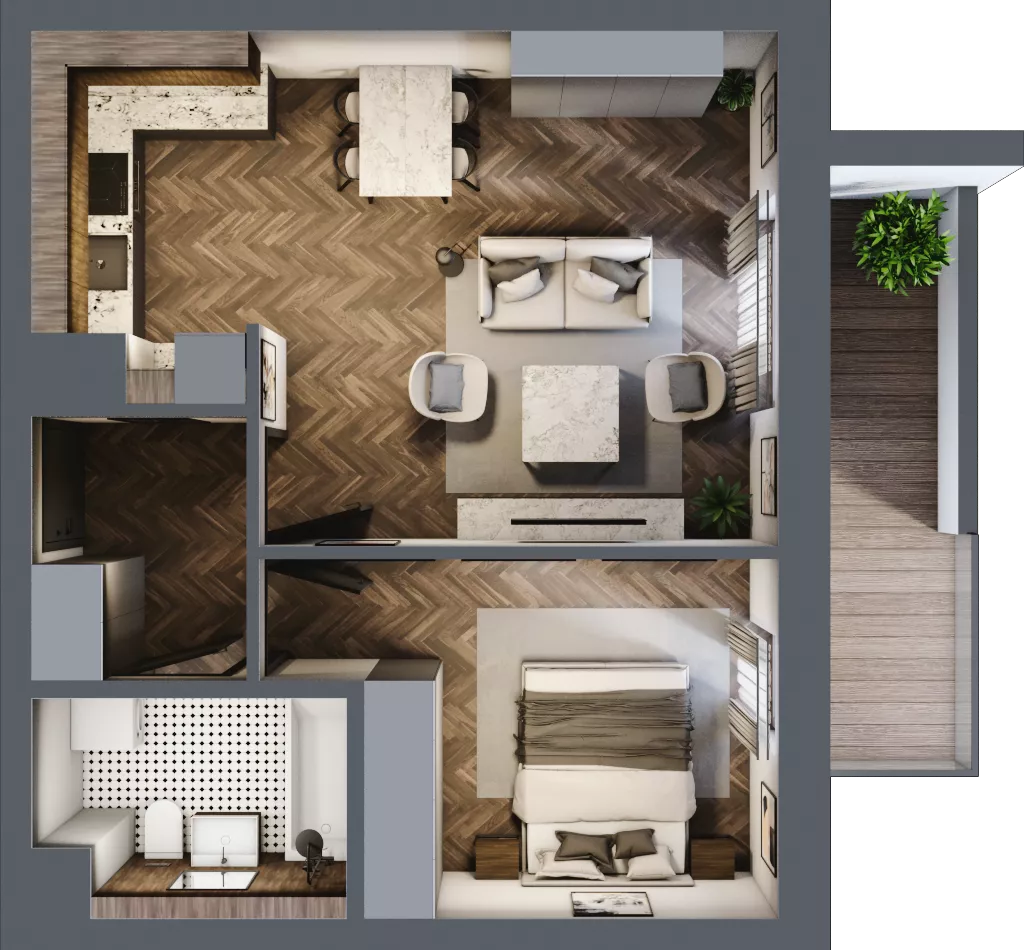 2 pokoje, mieszkanie 45,16 m², piętro 1, oferta nr 1-18, Sokola, Olsztyn, Gutkowo, ul. Sokola