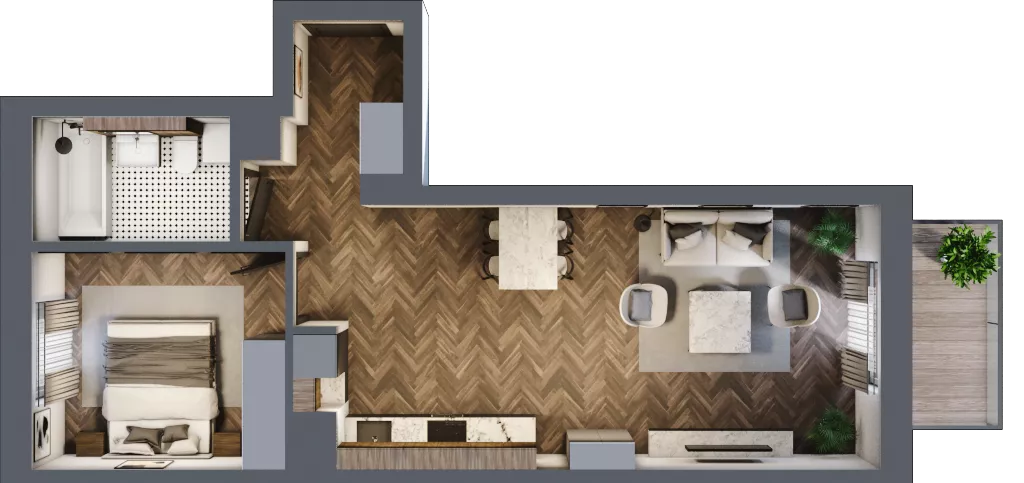 2 pokoje, mieszkanie 48,94 m², parter, oferta nr 1-4, Sokola, Olsztyn, Gutkowo, ul. Sokola