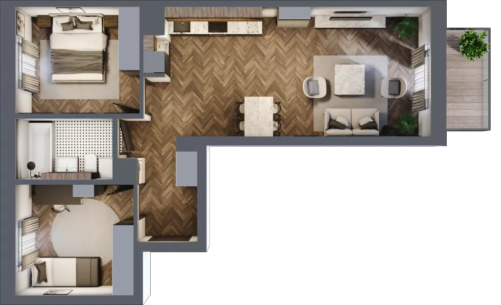 3 pokoje, mieszkanie 60,35 m², piętro 1, oferta nr 1-17, Sokola, Olsztyn, Gutkowo, ul. Sokola