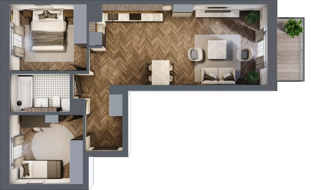 3 pokoje, mieszkanie 60,35 m², piętro 2, oferta nr 1-21, Sokola, Olsztyn, Gutkowo, ul. Sokola