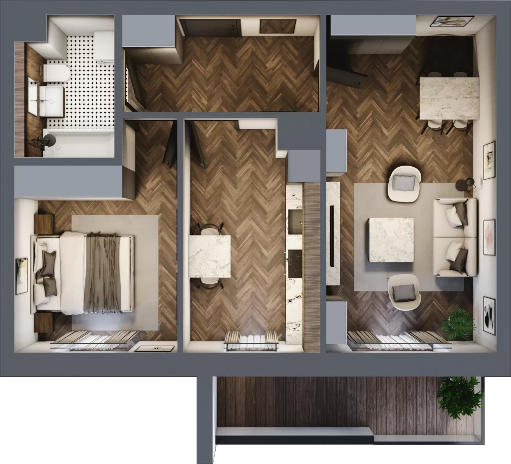 3 pokoje, mieszkanie 54,08 m², piętro 2, oferta nr 1-10, Sokola, Olsztyn, Gutkowo, ul. Sokola