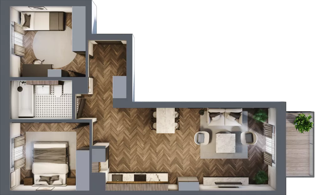 3 pokoje, mieszkanie 60,45 m², piętro 1, oferta nr 1-8, Sokola, Olsztyn, Gutkowo, ul. Sokola