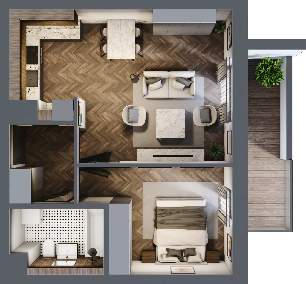 2 pokoje, mieszkanie 45,16 m², parter, oferta nr 1-14, Sokola, Olsztyn, Gutkowo, ul. Sokola