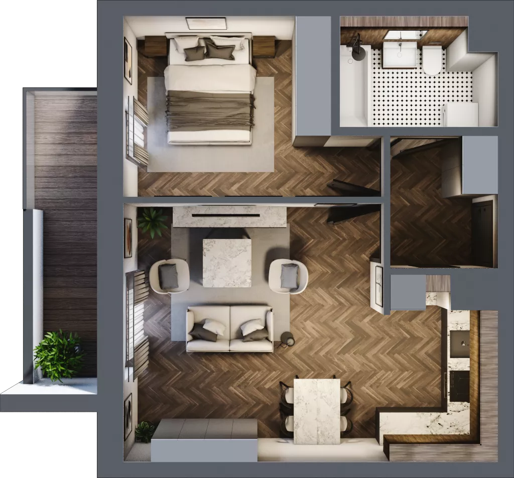 2 pokoje, mieszkanie 45,16 m², parter, oferta nr 2-17, Sokola, Olsztyn, Gutkowo, ul. Sokola