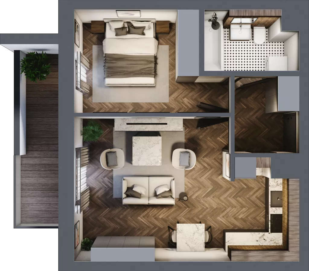 2 pokoje, mieszkanie 42,35 m², parter, oferta nr 2-3, Sokola, Olsztyn, Gutkowo, ul. Sokola