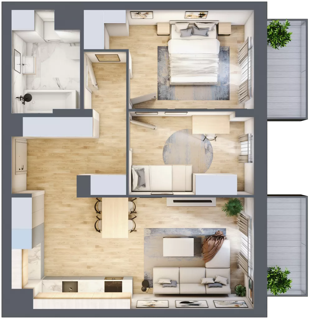 3 pokoje, mieszkanie 60,50 m², piętro 6, oferta nr 108, Apartamenty Horizon II etap, Radom, Akademickie, ul. Kazimierza Pułaskiego / Akademicka