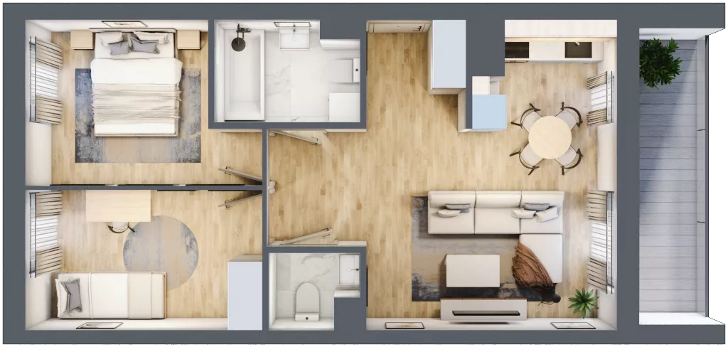 3 pokoje, mieszkanie 52,90 m², piętro 6, oferta nr 23, Apartamenty Horizon II etap, Radom, Akademickie, ul. Kazimierza Pułaskiego / Akademicka