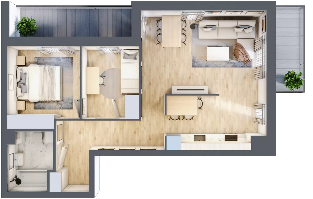 3 pokoje, mieszkanie 59,02 m², piętro 4, oferta nr 80, Apartamenty Horizon II etap, Radom, Akademickie, ul. Kazimierza Pułaskiego / Akademicka