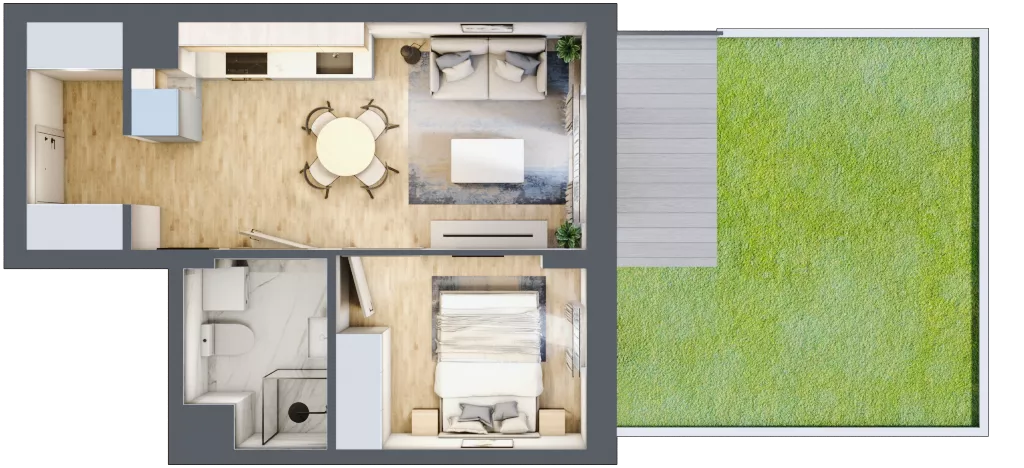 2 pokoje, mieszkanie 32,39 m², parter, oferta nr 38, Apartamenty Horizon II etap, Radom, Akademickie, ul. Kazimierza Pułaskiego / Akademicka