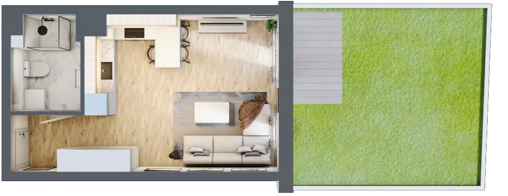 1 pokój, mieszkanie 29,85 m², parter, oferta nr 35, Apartamenty Horizon II etap, Radom, Akademickie, ul. Kazimierza Pułaskiego / Akademicka