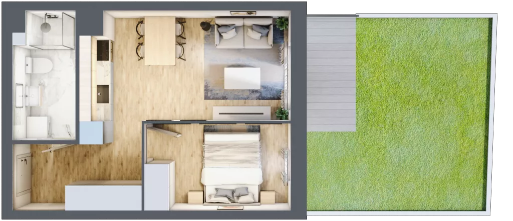 2 pokoje, mieszkanie 35,42 m², parter, oferta nr 37, Apartamenty Horizon II etap, Radom, Akademickie, ul. Kazimierza Pułaskiego / Akademicka