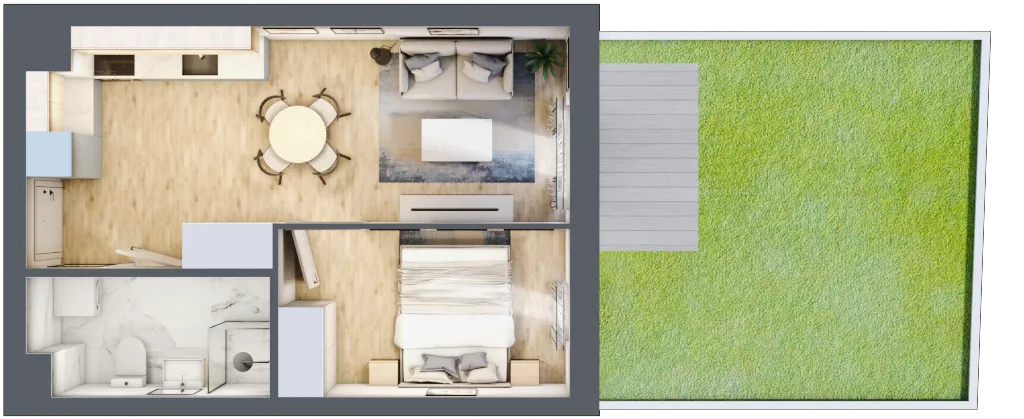 2 pokoje, mieszkanie 33,85 m², parter, oferta nr 36, Apartamenty Horizon II etap, Radom, Akademickie, ul. Kazimierza Pułaskiego / Akademicka