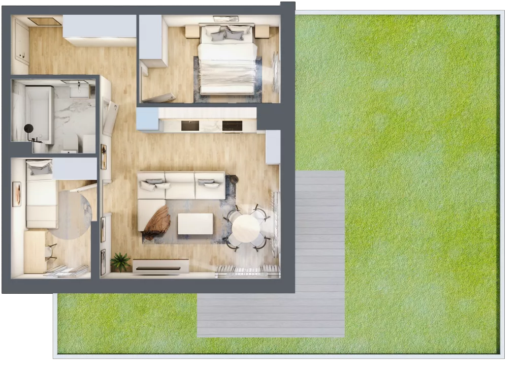3 pokoje, mieszkanie 48,90 m², parter, oferta nr 40, Apartamenty Horizon II etap, Radom, Akademickie, ul. Kazimierza Pułaskiego / Akademicka
