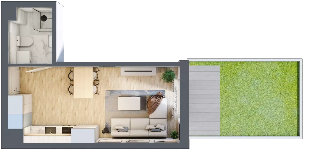 1 pokój, mieszkanie 26,92 m², parter, oferta nr 39, Apartamenty Horizon II etap, Radom, Akademickie, ul. Kazimierza Pułaskiego / Akademicka