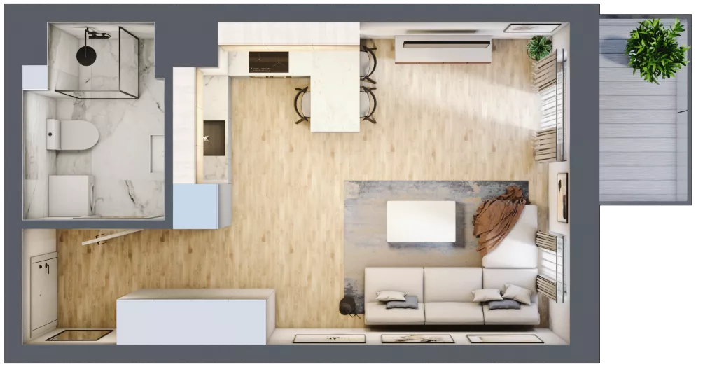 1 pokój, mieszkanie 29,85 m², piętro 1, oferta nr 46, Apartamenty Horizon II etap, Radom, Akademickie, ul. Kazimierza Pułaskiego / Akademicka