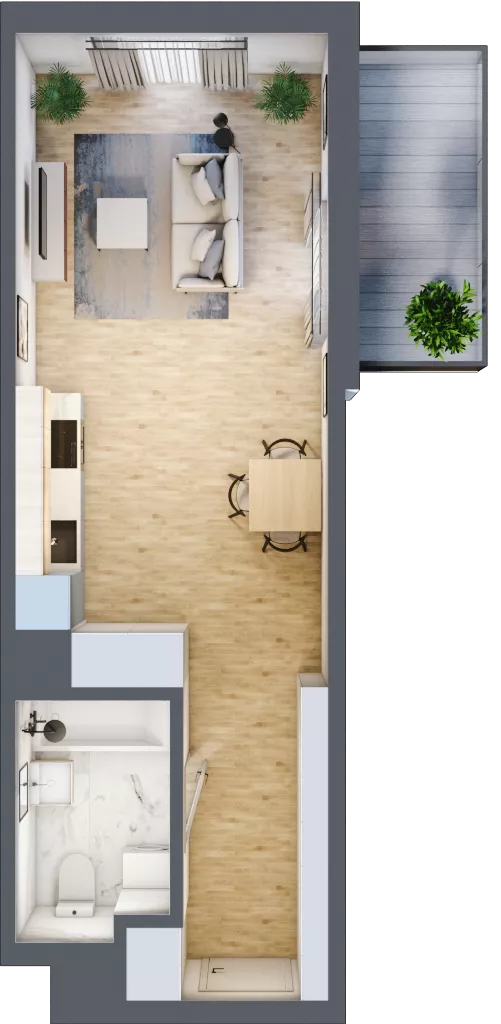 1 pokój, apartament 35,17 m², piętro 3, oferta nr M20, Apartamenty Świt, Warszawa, Bielany, Chomiczówka, ul. Renesansowa