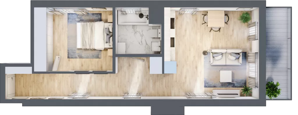 2 pokoje, apartament 50,00 m², piętro 4, oferta nr M24, Apartamenty Świt, Warszawa, Bielany, Chomiczówka, ul. Renesansowa