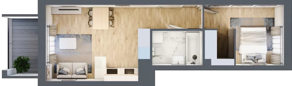 2 pokoje, mieszkanie 39,74 m², piętro 5, oferta nr 25, Osiedle Iluzjon Etap 2, Bydgoszcz, Kapuściska, ul. Nastrojowa 11