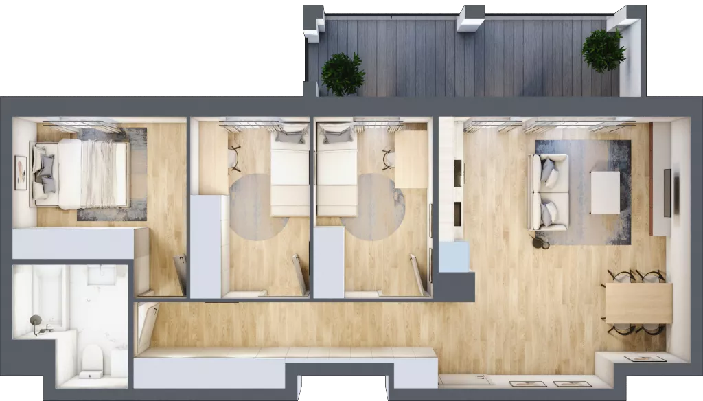 4 pokoje, mieszkanie 68,51 m², piętro 6, oferta nr 34, Osiedle Iluzjon Etap 2, Bydgoszcz, Kapuściska, ul. Nastrojowa 11