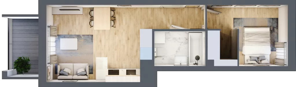 2 pokoje, mieszkanie 39,79 m², piętro 7, oferta nr 37, Osiedle Iluzjon Etap 2, Bydgoszcz, Kapuściska, ul. Nastrojowa 11