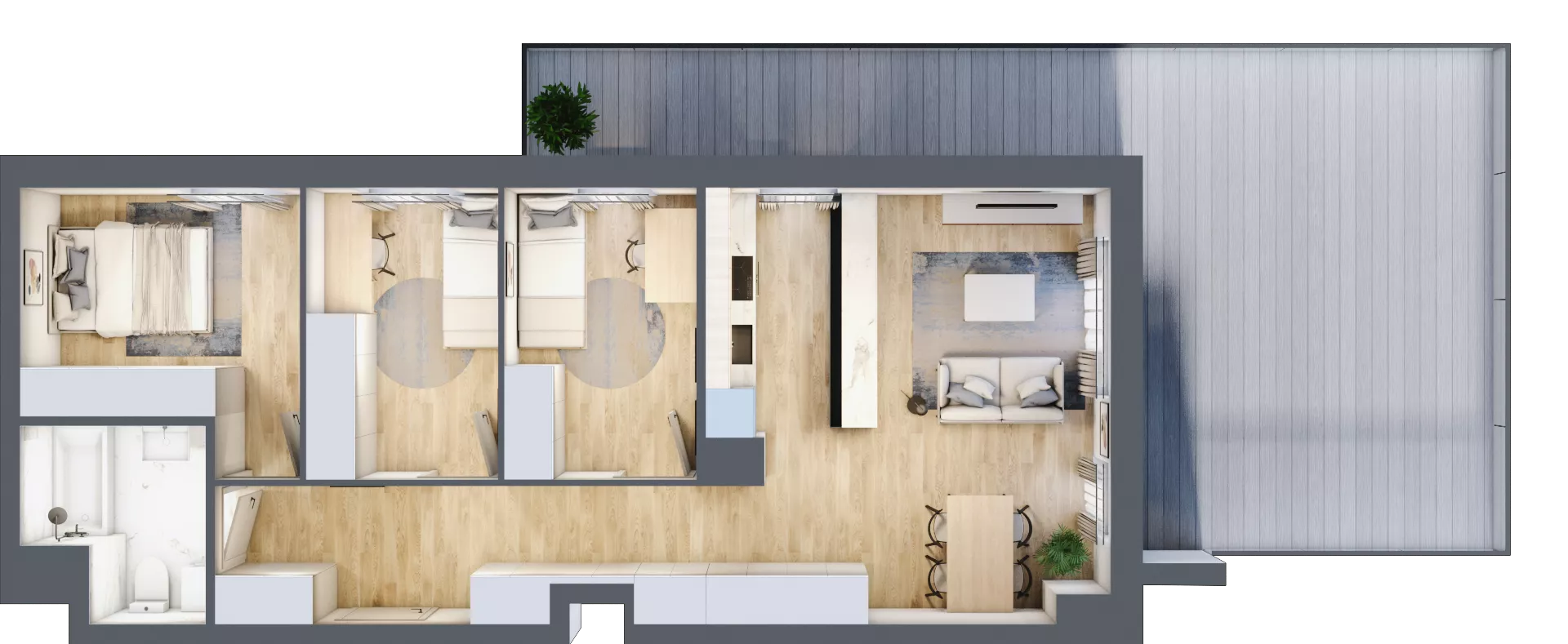 4 pokoje, mieszkanie 69,54 m², piętro 7, oferta nr 40, Osiedle Iluzjon Etap 2, Bydgoszcz, Kapuściska, ul. Nastrojowa 11